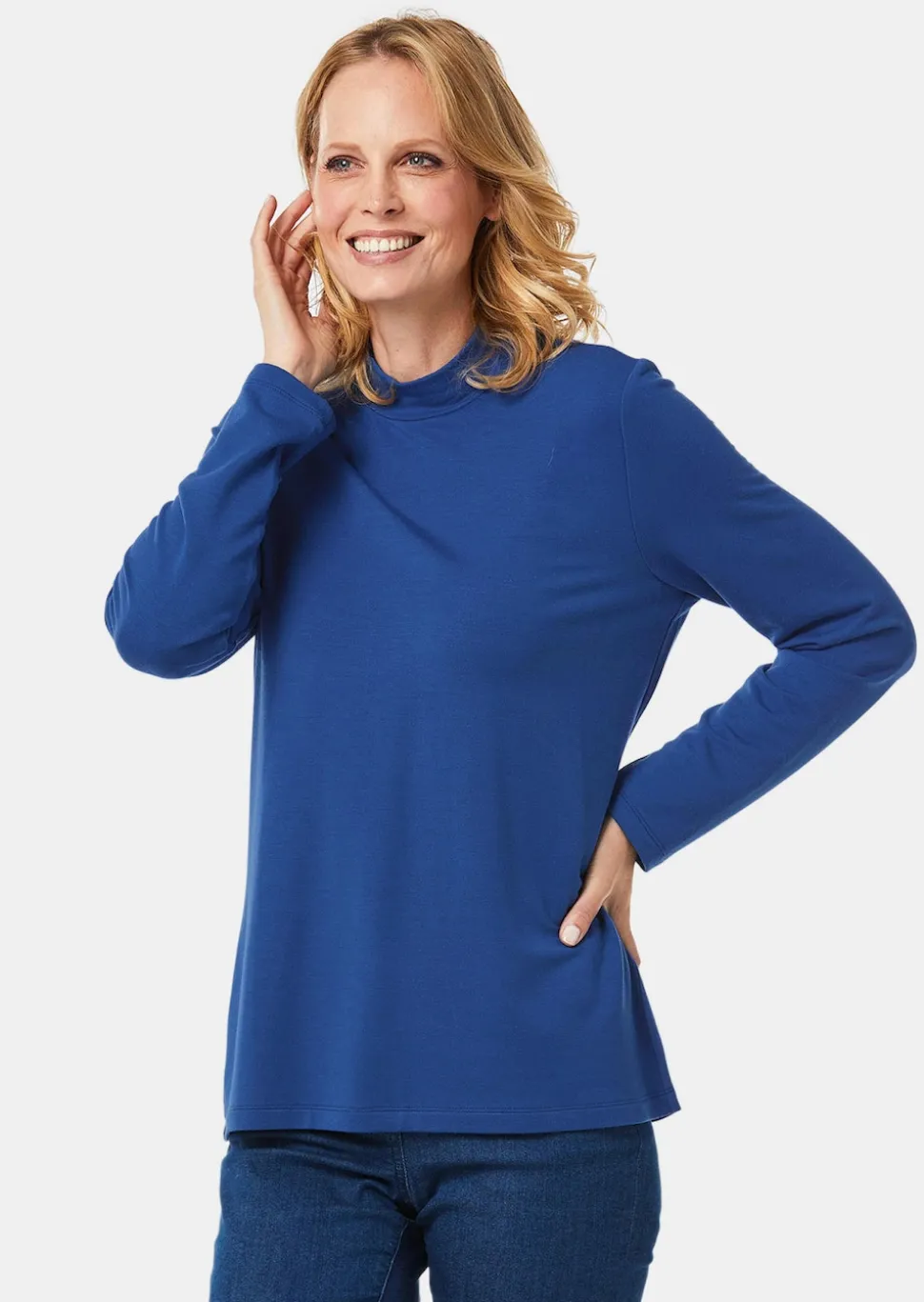 Stehkragenshirt mit Langarm