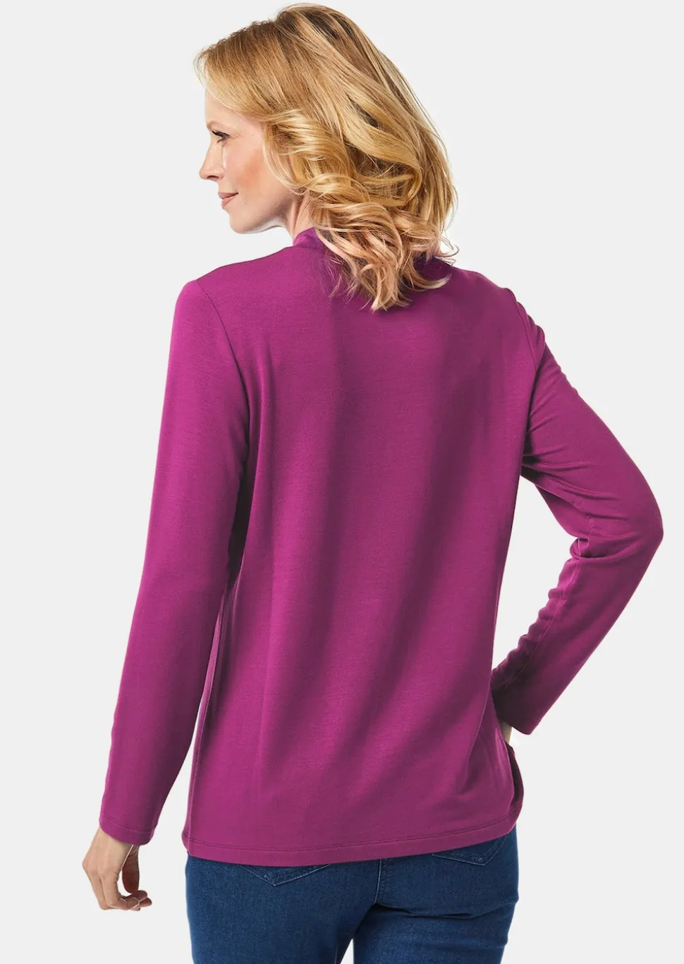 Stehkragenshirt mit Langarm