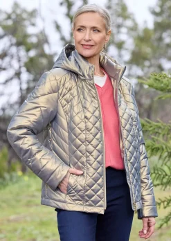Steppjacke im Metallic-Look