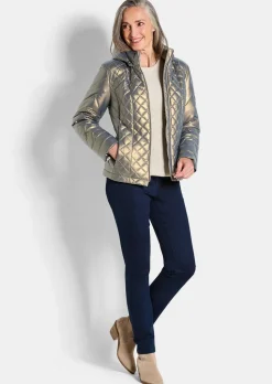 Steppjacke im Metallic-Look