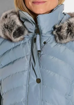 Steppjacke mit abnehmbarer Webpelz-Kapuze