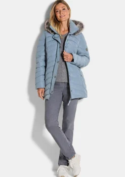 Steppjacke mit abnehmbarer Webpelz-Kapuze
