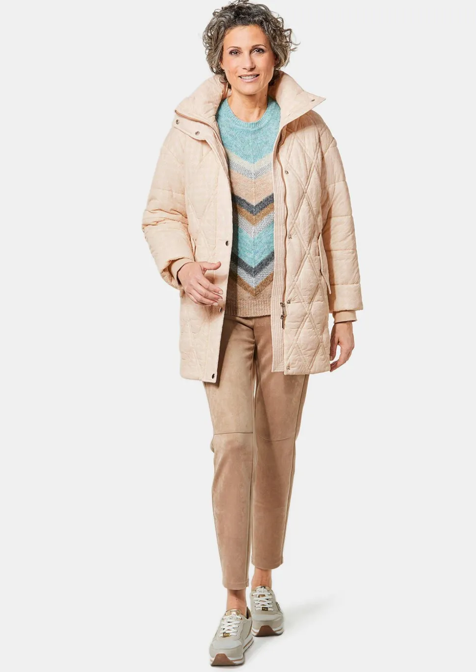 Steppjacke mit hübschem Flock-Druck