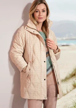Steppjacke mit hübschem Flock-Druck