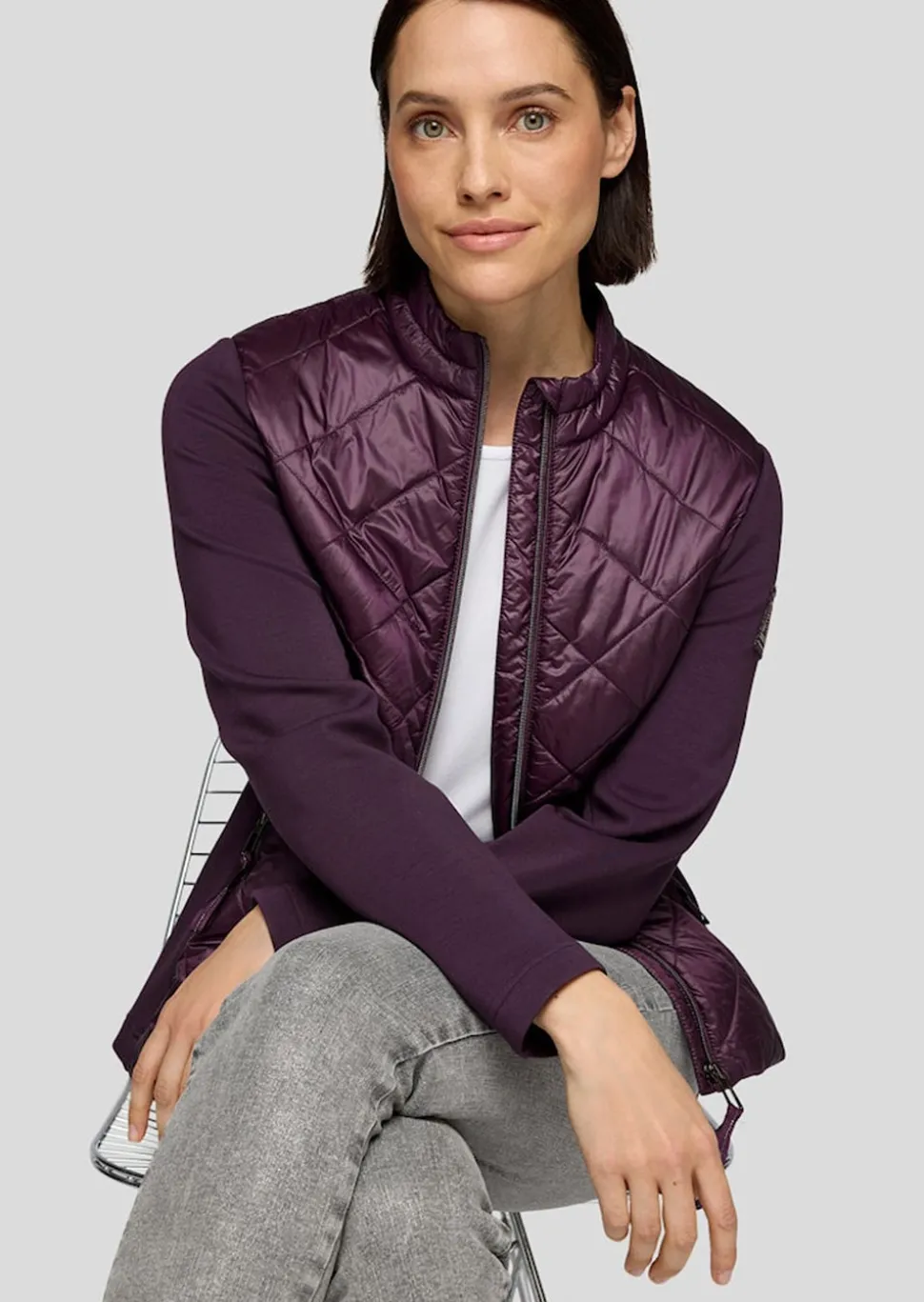 Steppjacke mit Jerseyeinsätzen