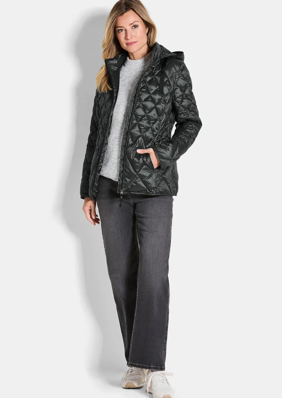 Steppjacke mit Rautenmuster