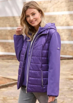 Steppjacke mit Ärmeln aus Softshell