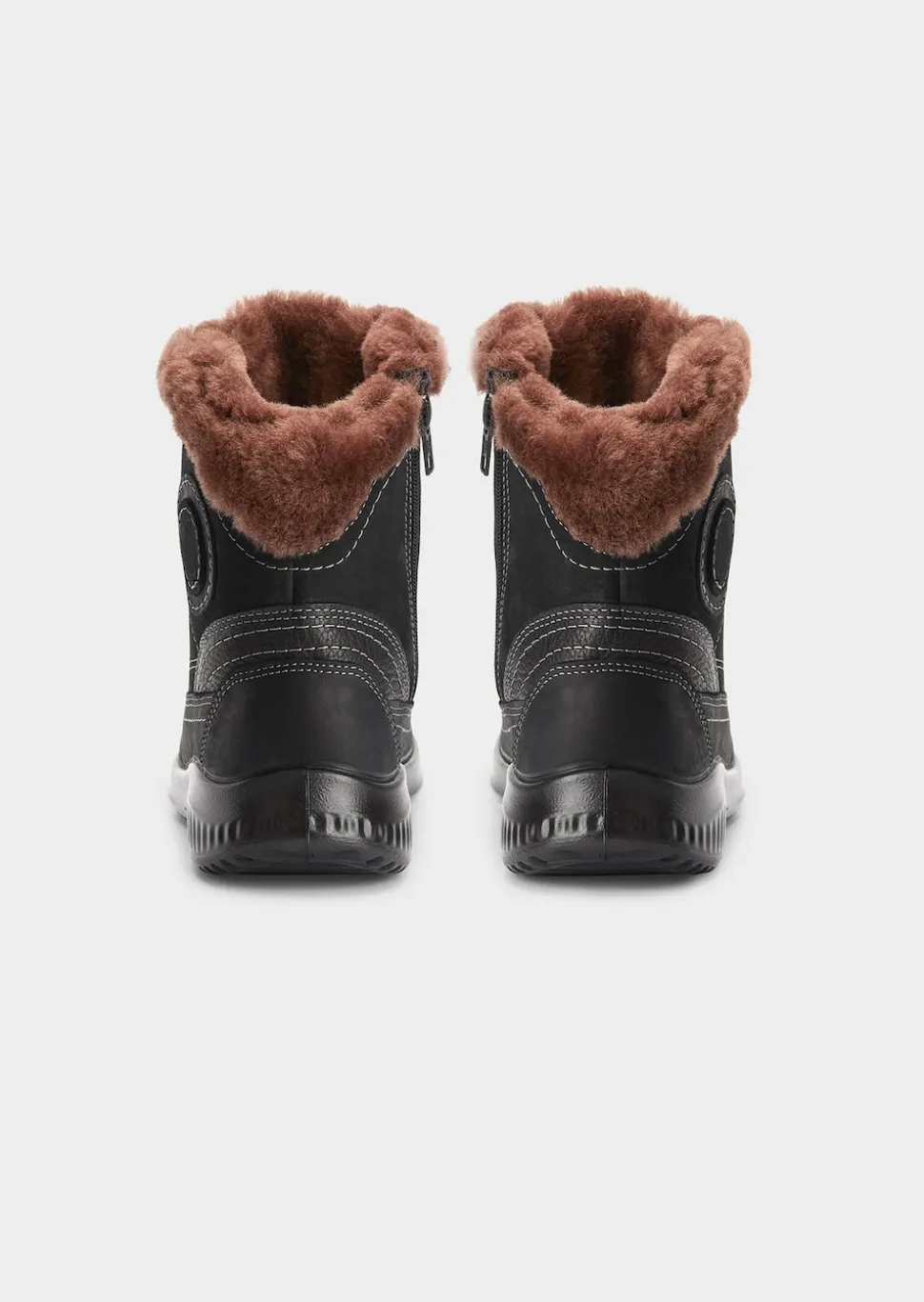 Stiefeletten aus Leder mit Lammfell
