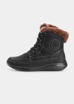 Stiefeletten aus Leder mit Lammfell