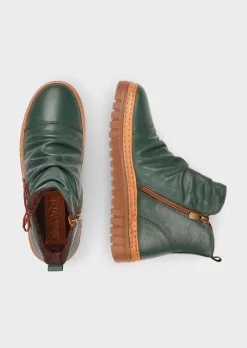 Stiefeletten aus Leder mit Zierschleife