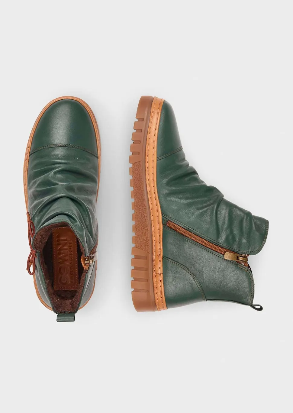 Stiefeletten aus Leder mit Zierschleife