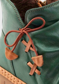 Stiefeletten aus Leder mit Zierschleife