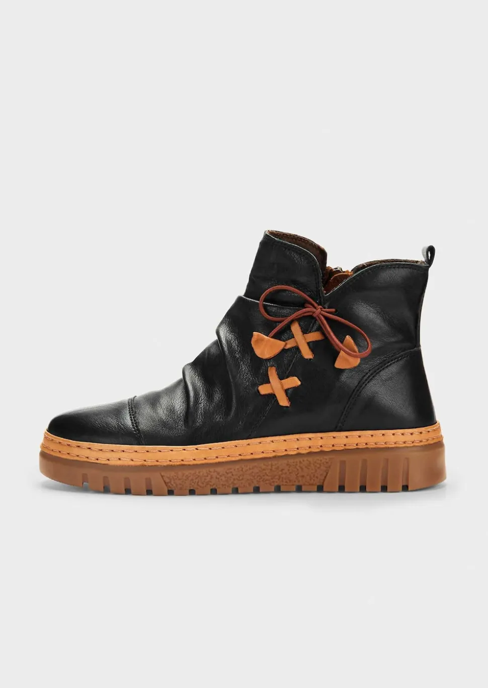Stiefeletten aus Leder mit Zierschleife