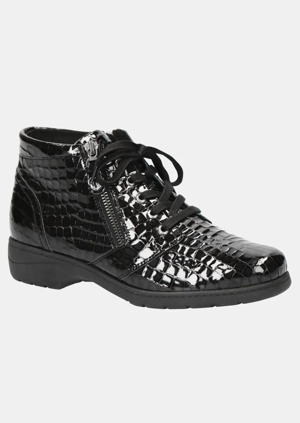 Stiefeletten in glänzender Animal-Optik