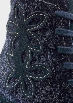 Stiefeletten mit Reißverschluss und Blumenmuster