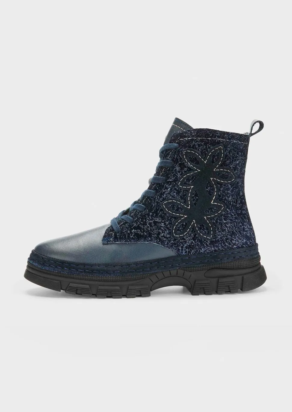 Stiefeletten mit Reißverschluss und Blumenmuster
