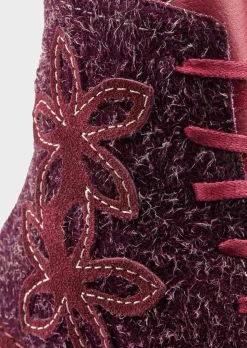 Stiefeletten mit Reißverschluss und Blumenmuster