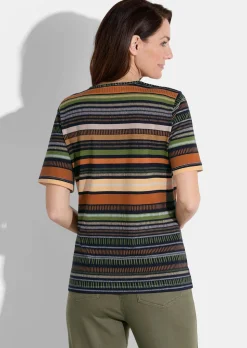 Streifen-Shirt aus Baumwolle und Modal