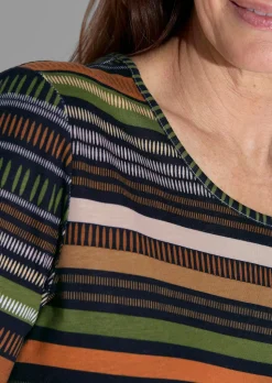 Streifen-Shirt aus Baumwolle und Modal