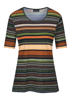Streifen-Shirt aus Baumwolle und Modal