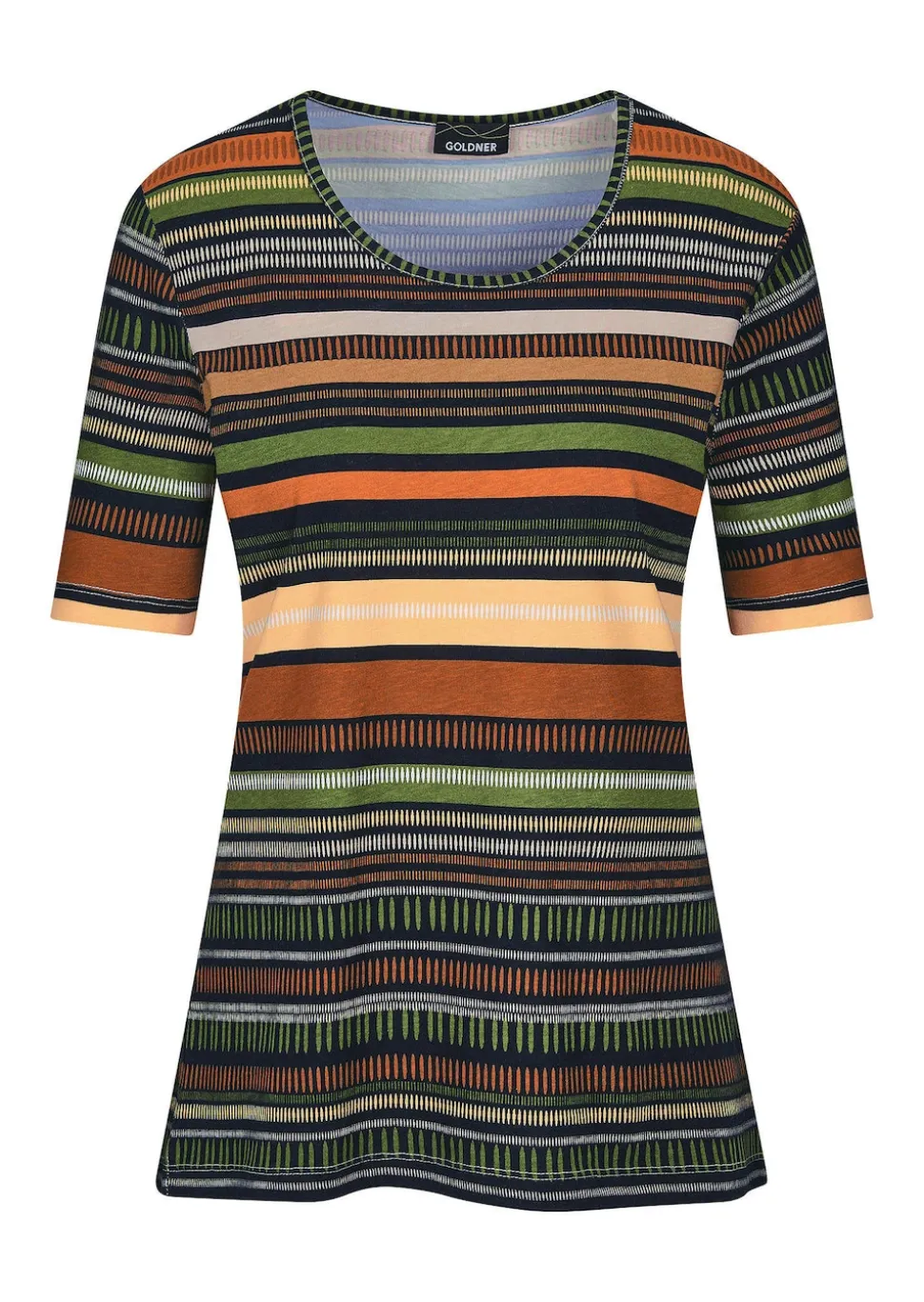 Streifen-Shirt aus Baumwolle und Modal