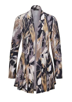 Stretchbequeme Slinky-Longjacke mit aufregendem Druck