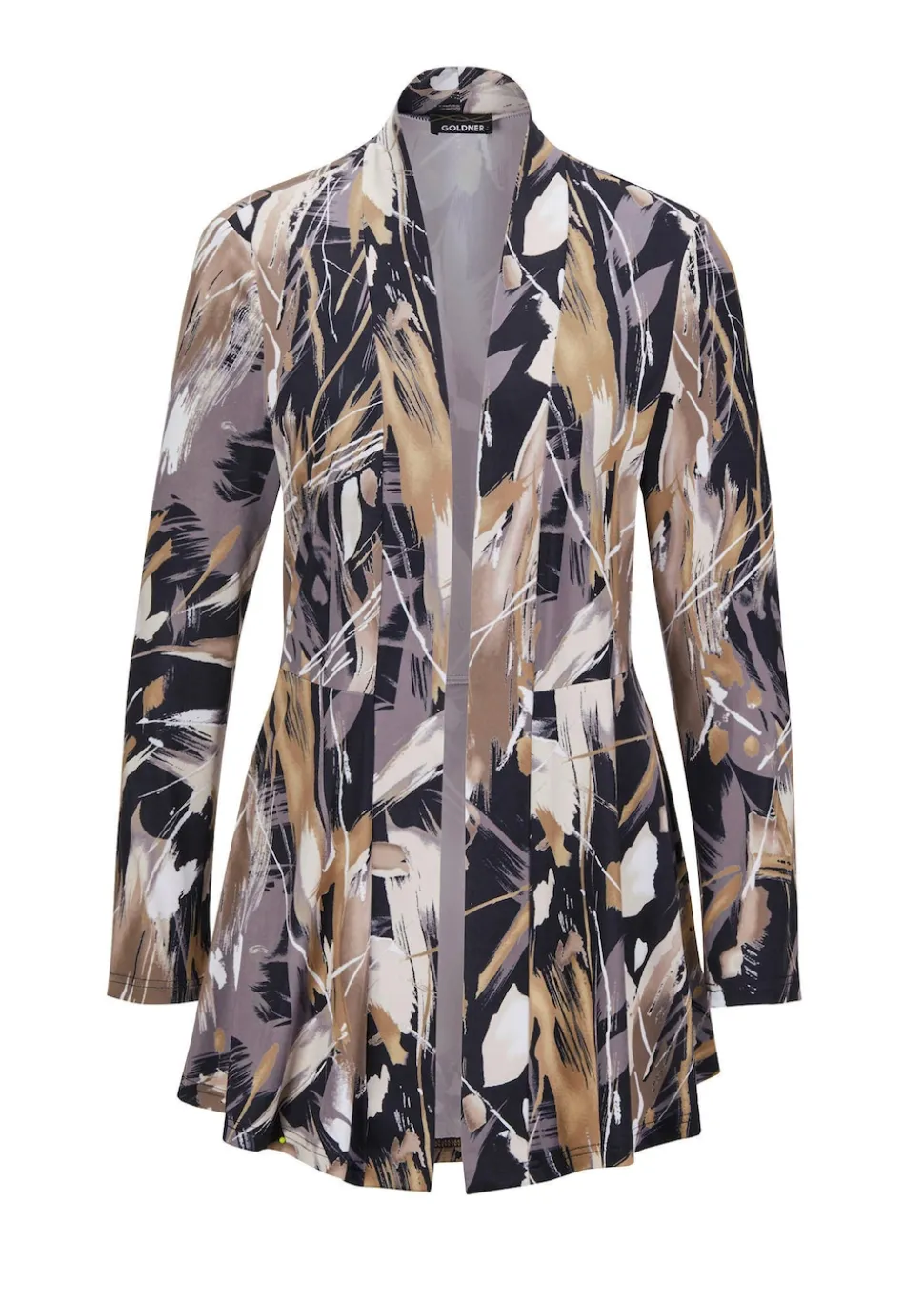 Stretchbequeme Slinky-Longjacke mit aufregendem Druck