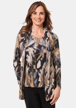 Stretchbequeme Slinky-Longjacke mit aufregendem Druck