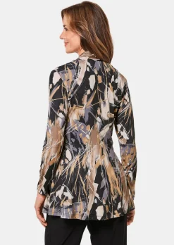 Stretchbequeme Slinky-Longjacke mit aufregendem Druck