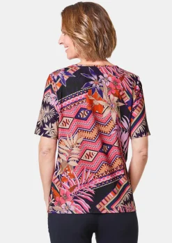 Stretchbequemes Shirt mit extravagantem Druck