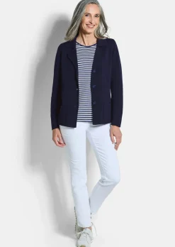 Strickblazer mit aufgesetzten Taschen