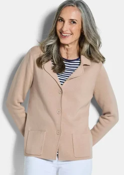 Strickblazer mit aufgesetzten Taschen
