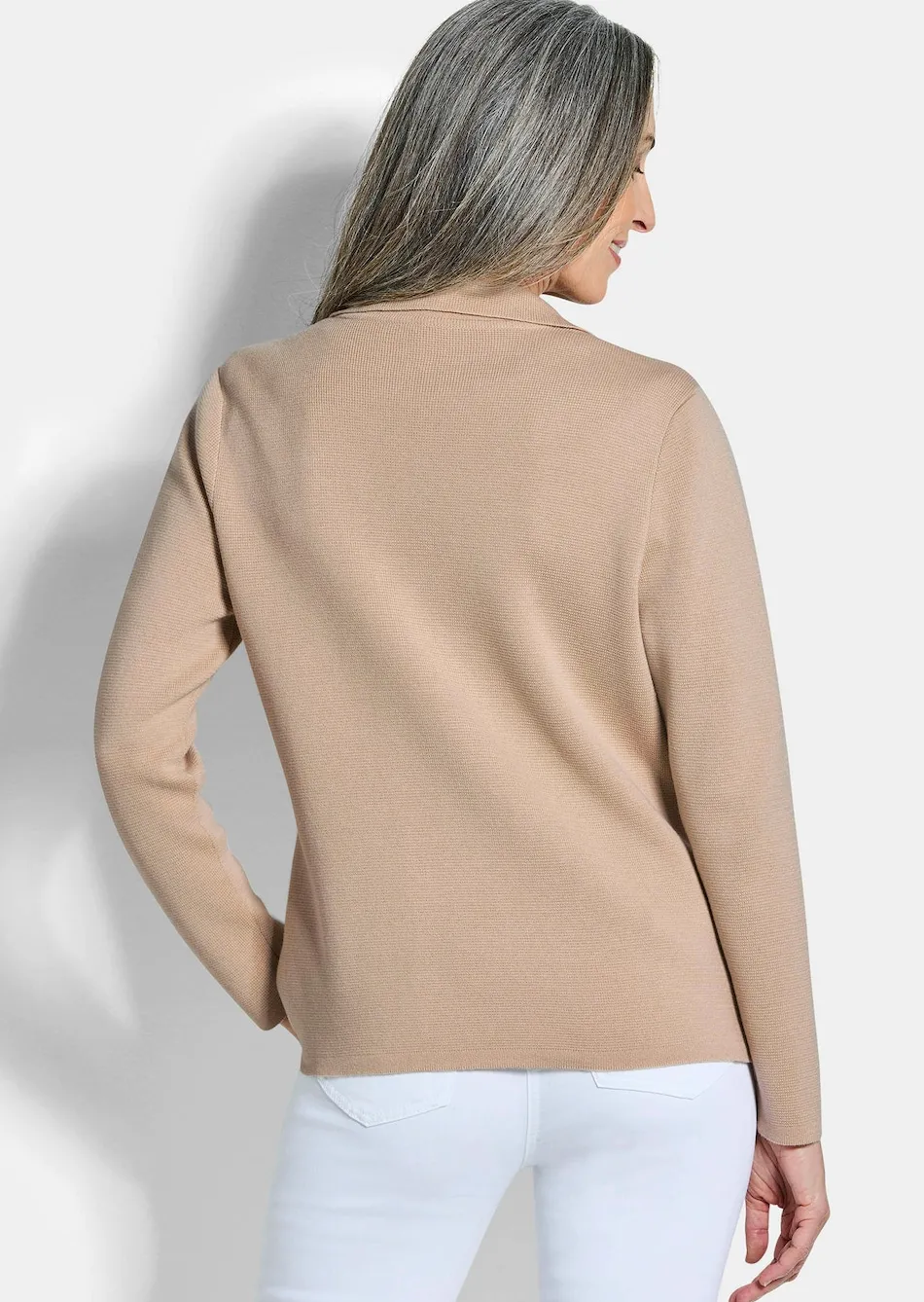 Strickblazer mit aufgesetzten Taschen