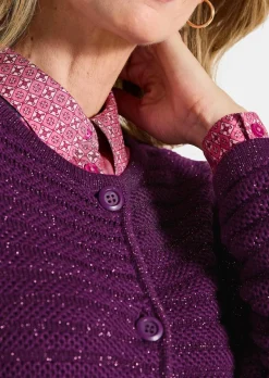 Strickjacke aus Baumwolle und Lurex