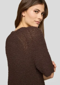 Strickjacke aus Effektgarn mit viel Baumwolle