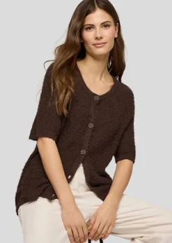Strickjacke aus Effektgarn mit viel Baumwolle