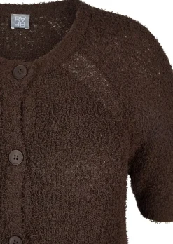 Strickjacke aus Effektgarn mit viel Baumwolle
