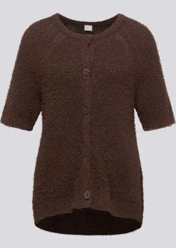 Strickjacke aus Effektgarn mit viel Baumwolle