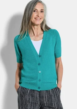 Strickjacke aus kühlem Bändchengarn