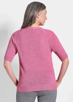 Strickjacke aus kühlem Bändchengarn