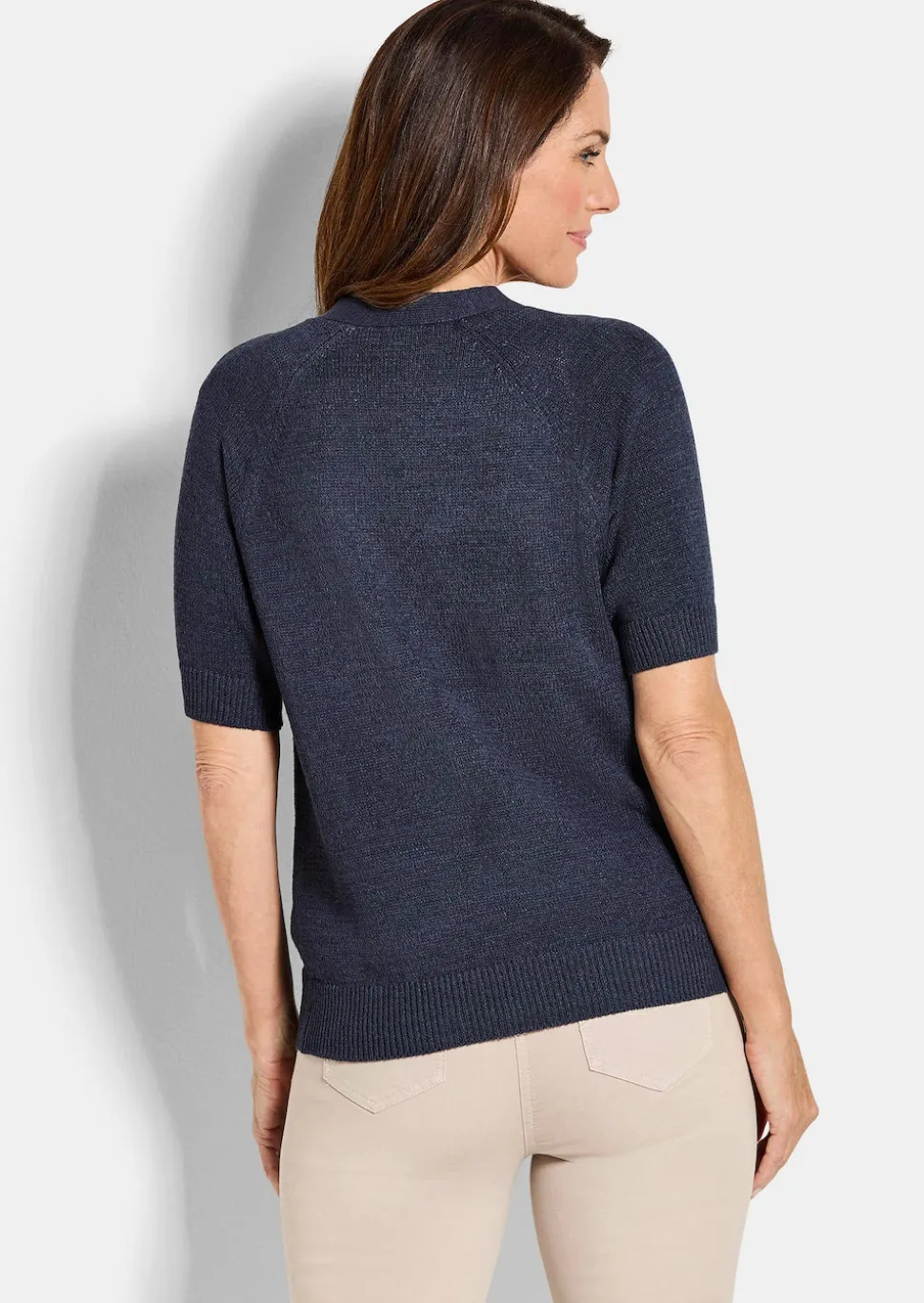 Strickjacke aus kühlem Bändchengarn