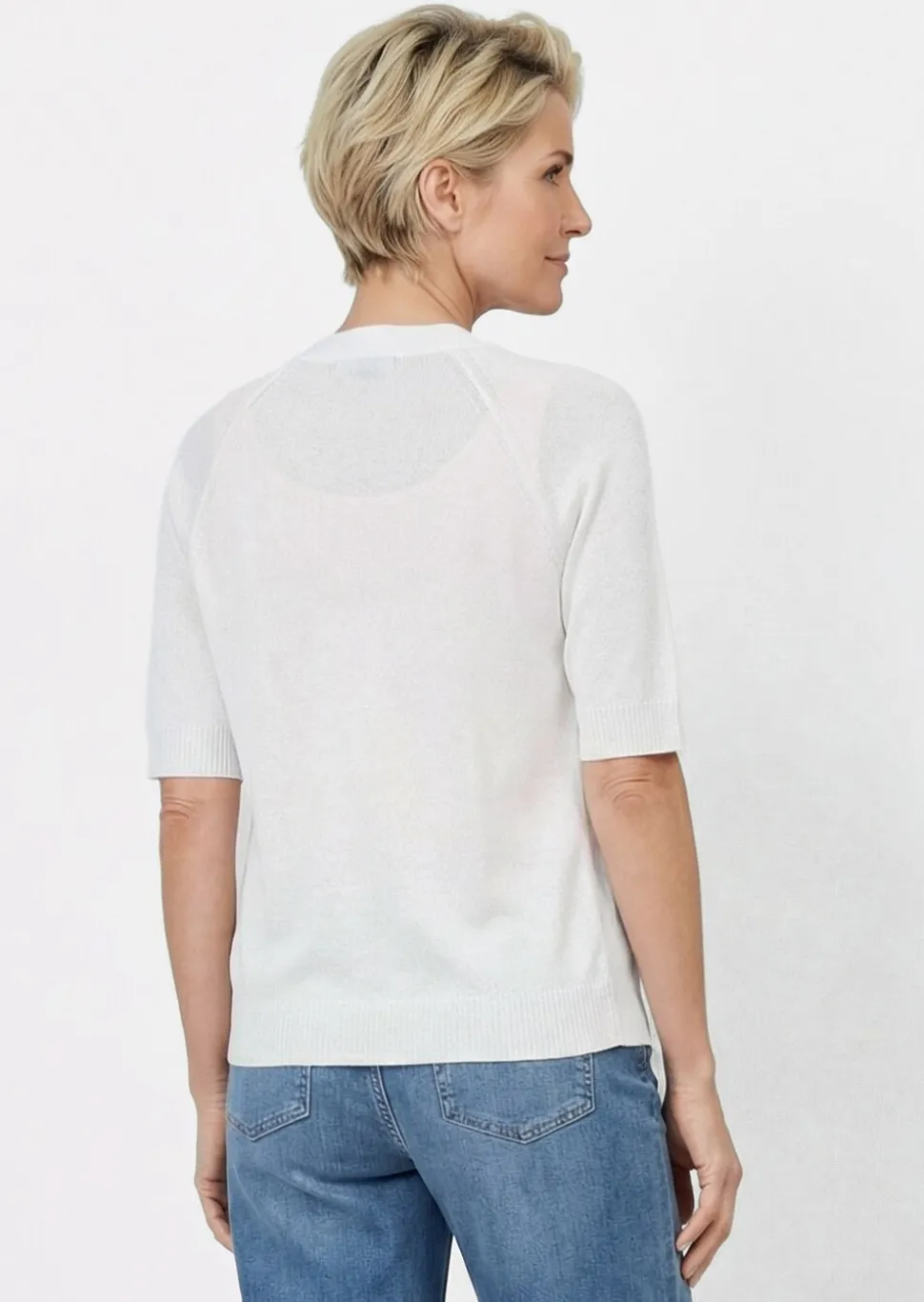 Strickjacke aus kühlem Bändchengarn