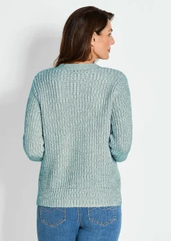 Strickjacke aus Multicolor-Bändchengarn