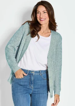Strickjacke aus Multicolor-Bändchengarn