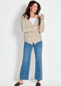 Strickjacke aus Multicolor-Bändchengarn