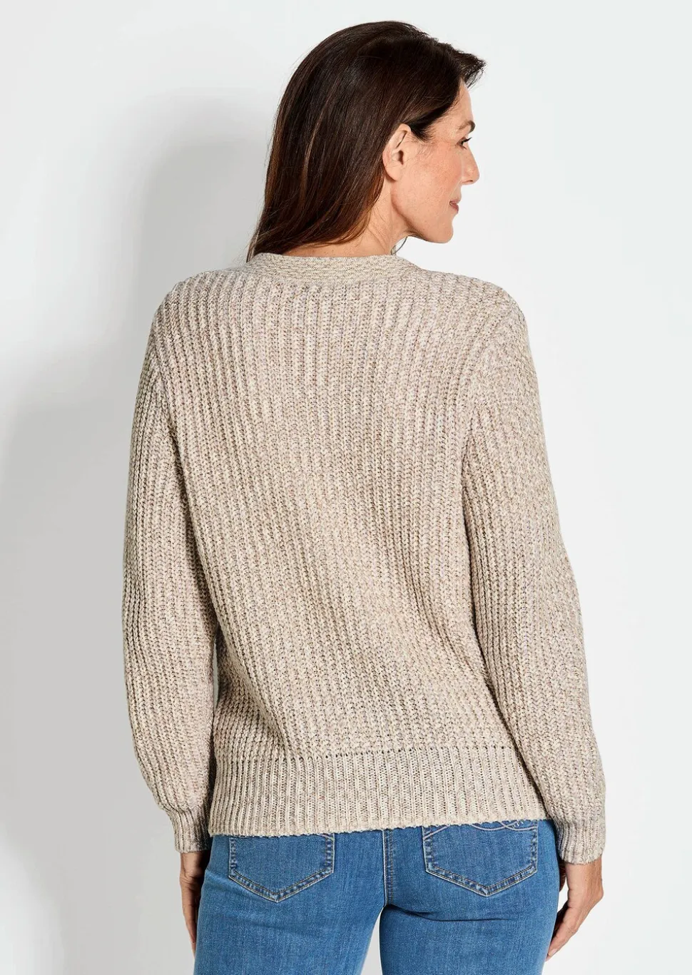 Strickjacke aus Multicolor-Bändchengarn