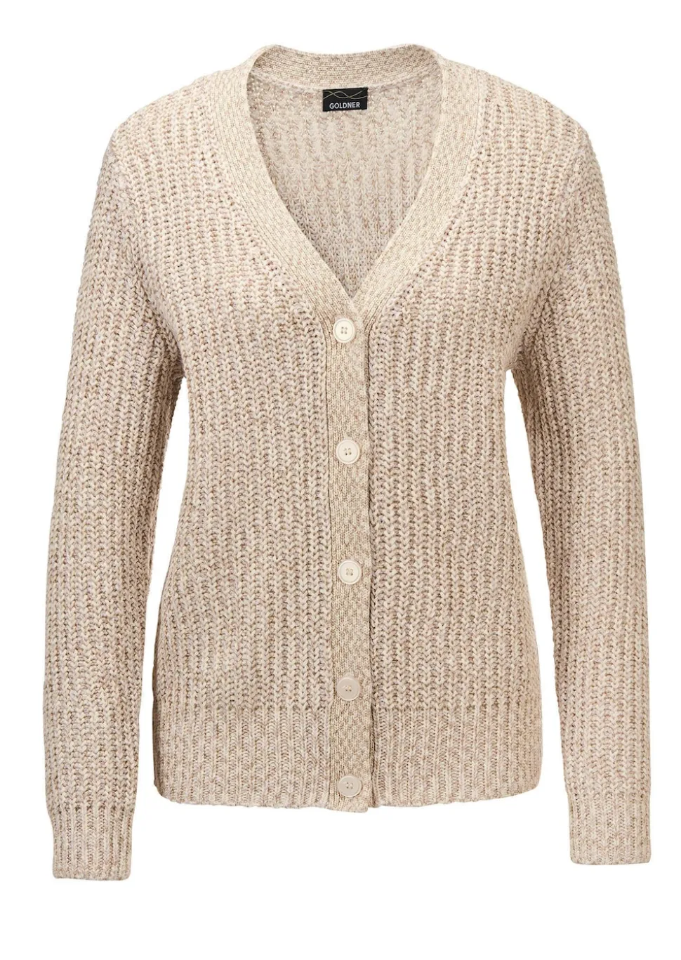 Strickjacke aus Multicolor-Bändchengarn