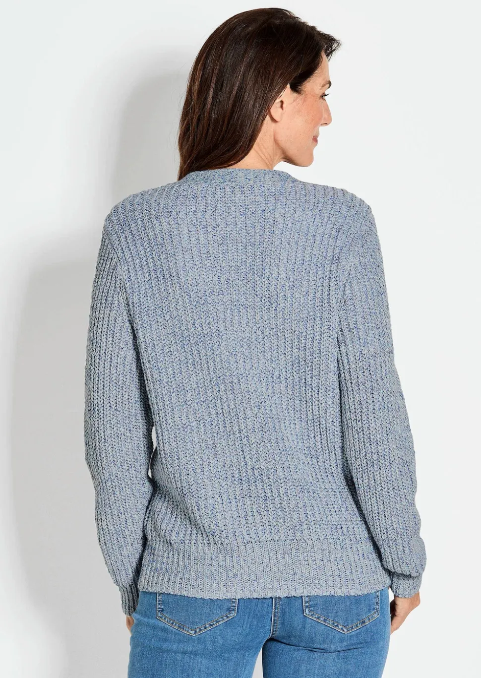 Strickjacke aus Multicolor-Bändchengarn