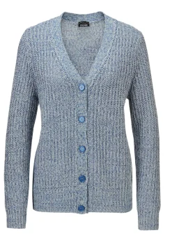Strickjacke aus Multicolor-Bändchengarn