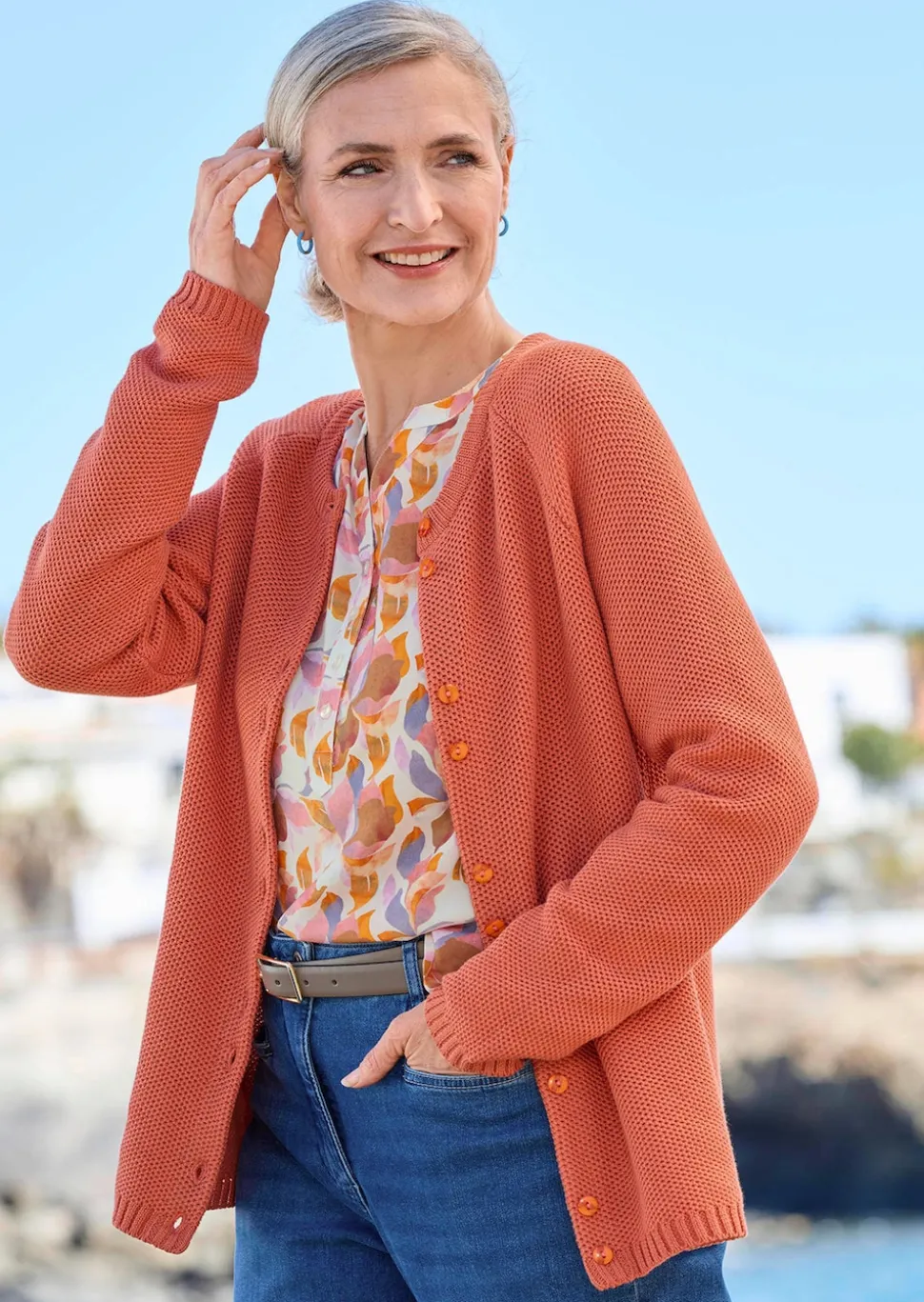 Strickjacke aus reiner Baumwolle